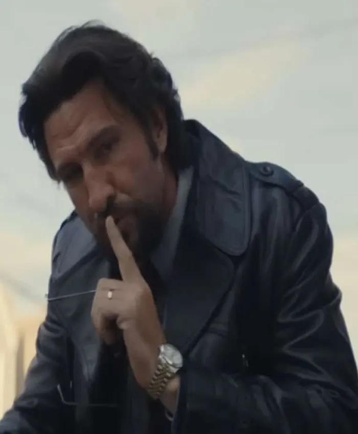 Motor City Pablo Schreiber Black Leather Coat For Salr