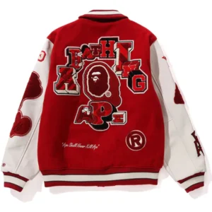 Multi Motif Bape Varsity Jacket For Sale