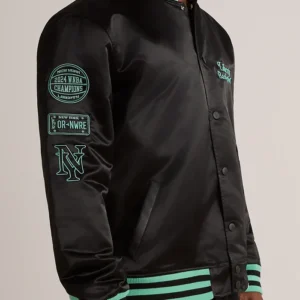 New York or Nowhere Liberty Twin Flame Varsity Jacket For Sale