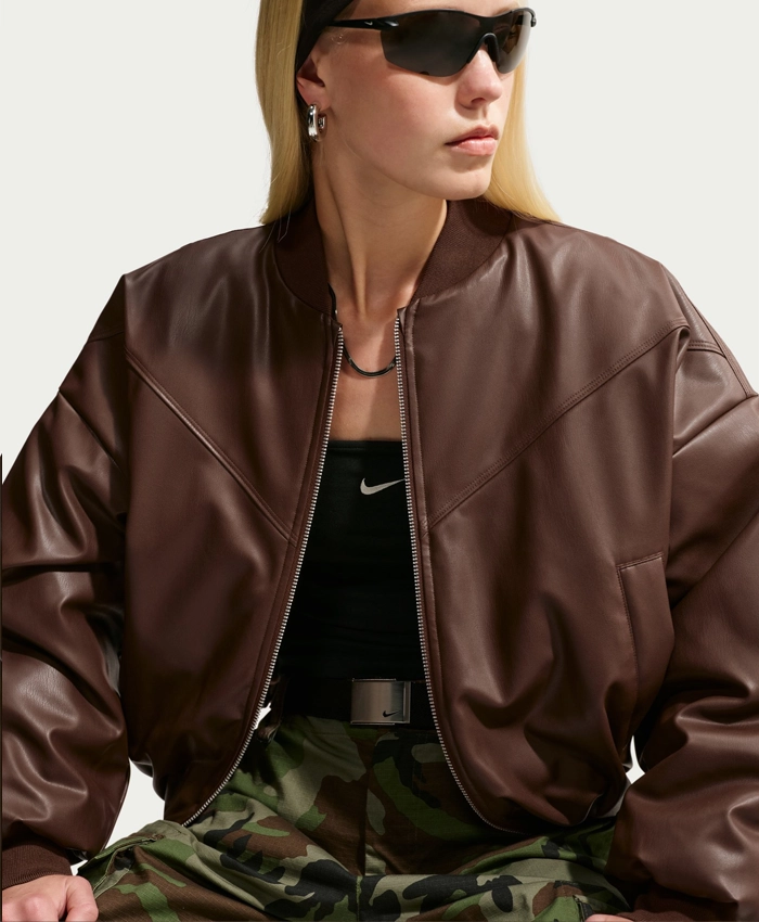 Nike Leather Bomber Jacket