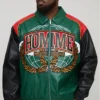 Oversized Fit Homme Applique PU Collared Bomber Jacket