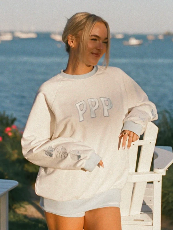 PPP Classic Crewneck White Sweatshirt
