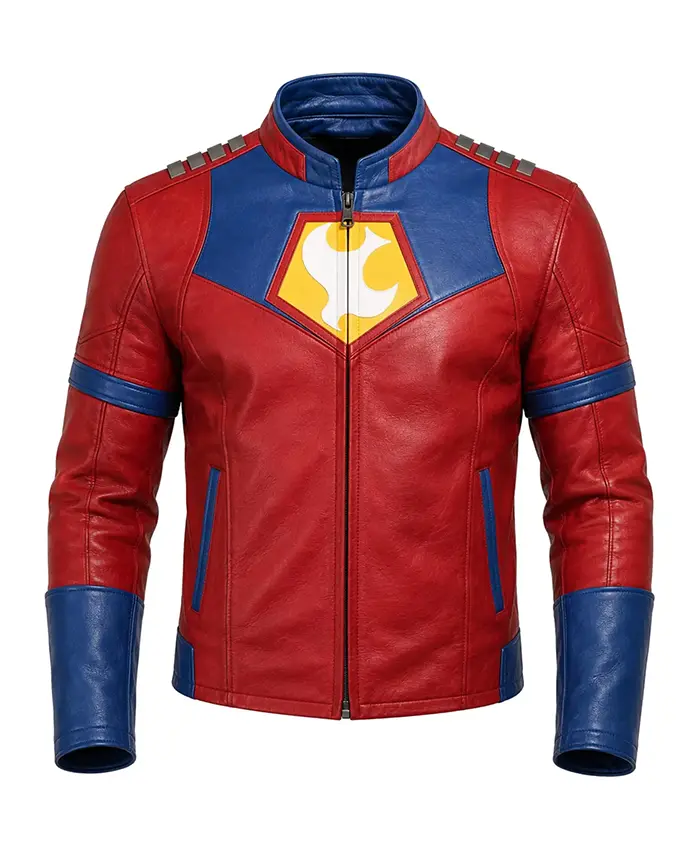 Peacemaker Red & Blue Cosplay Leather Jacket