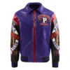 Pelle Pelle American Soda Club Purple and Black Leather Varsity Jacket