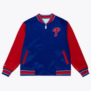 Philadelphia Phillies Red And Blue Satin Full-Zip Jacket