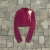 Playboi Carti Rick Owens Pink Vomit Cropped Jacket