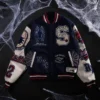Protector Of NYC Navy And Butter Letterman Jacket