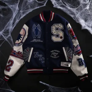 Protector Of NYC Navy And Butter Letterman Jacket