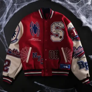 Protector Of NYC Red And Sand Letterman Jacket