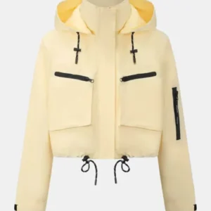Puffit Women’s Hooded Rain Cropped Jacket