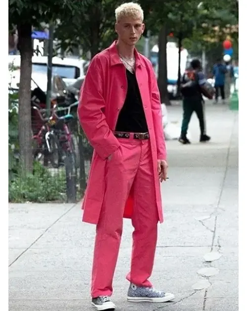 Rapper Colson Baker Pink Cotton Suit
