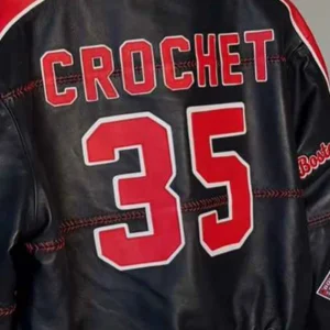 Red Sox Black Leather Bomber Jacket For Salr