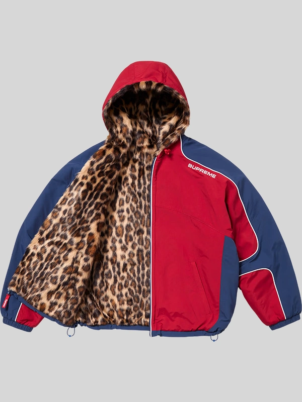 Faux Fur Reversible Supreme Hooded Track Jacket - Image 8