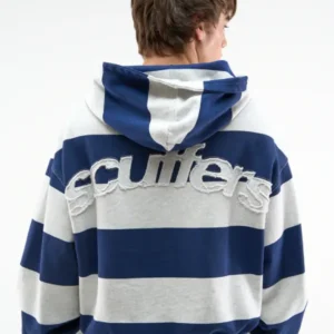 Scuffers Striped navy blue Hoodie
