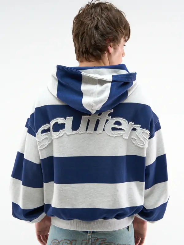 Scuffers Striped navy blue Hoodie
