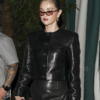 Selena Gomez LA Black Leather Coat