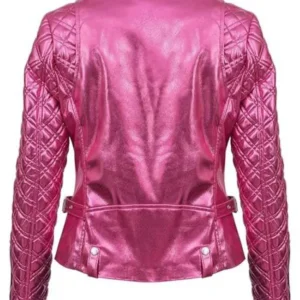 Sex Life Billie Connelly Pink Leather Jacket For Sale