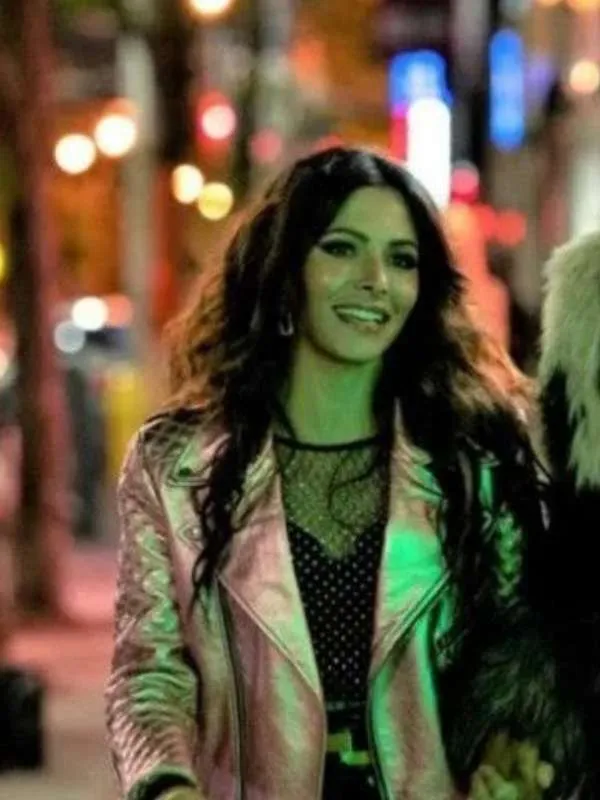 Sex Life Billie Connelly Pink Leather Jacket