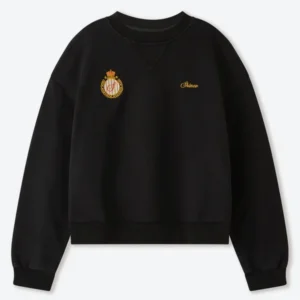 Shinzo Aged Black Cotton Jersey Crewneck Sweatshirt