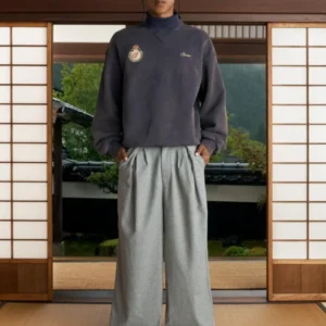 Shinzo Pleated Grey Trousers Pants