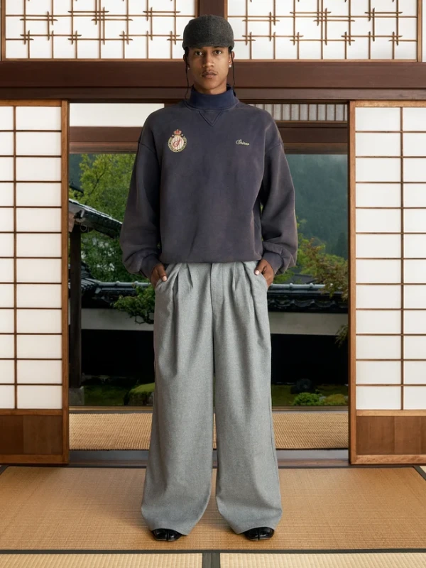Shinzo Pleated Grey Trousers Pants