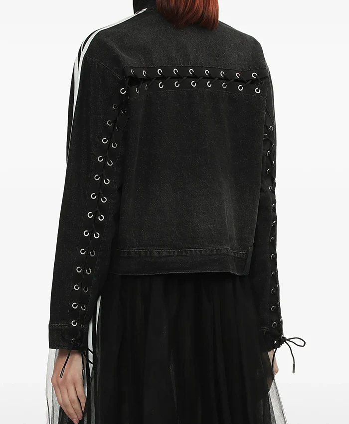 Shop Adidas Zip-Up Denim Jacket Shop Now