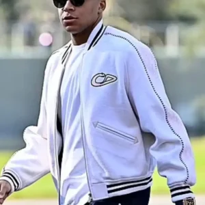 Shop Christian Dior Kylian Mbappe Varsity Jacket
