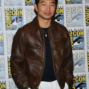 Shop Comic-Con 2026 Simu Liu Brown Leather Jacket