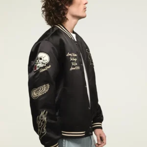 Shop Lucky Brand Satin Varsity Jacket For Sale
