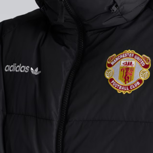 Shop Manchester United Football Club Adidas Black Puffer Coat