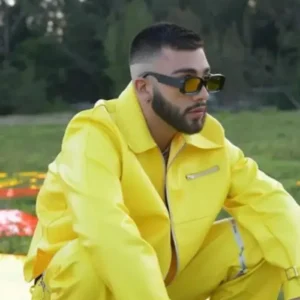 Shop Manuel Turizo Yellow Leather Jacket