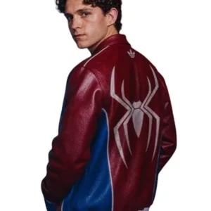 Shop Marvel x Spider Man Tom Holland Leather Jacket