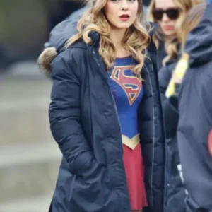 Shop Melissa Benoist Supergirl Blue Coat