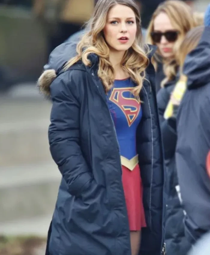 Shop Melissa Benoist Supergirl Blue Coat