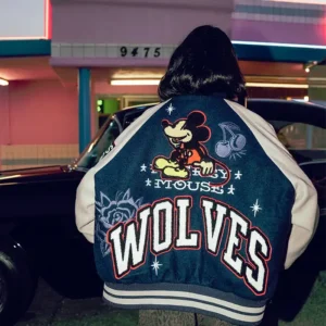Shop Mickey Mouse Wolves Club Navy Letterman Jacket
