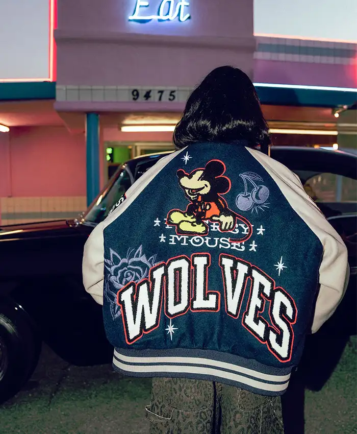 Shop Mickey Mouse Wolves Club Navy Letterman Jacket