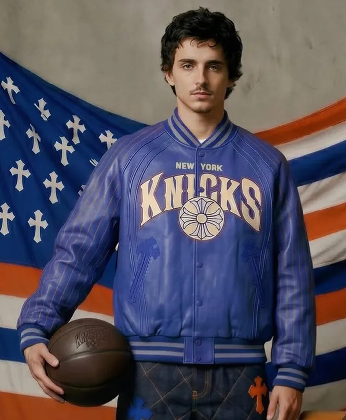 Shop New York Knicks x Chrome Hearts Varsity Jacket