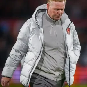 Shop Team Netherlands Ronald Koeman Grey Puffer Jacket