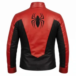Spider-Man Red and Black Leather Jacket For Sale