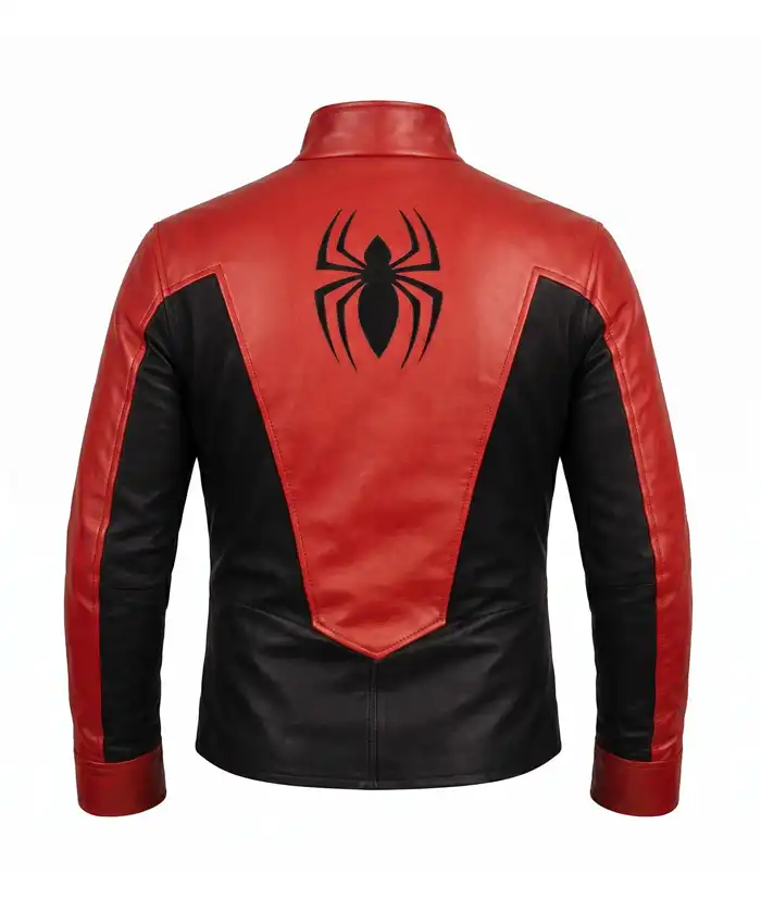 Spider-Man Red and Black Leather Jacket For Sale
