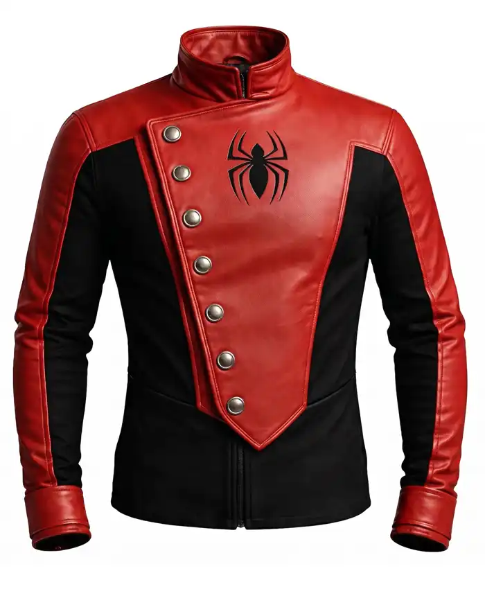 Spider-Man Red and Black Leather Jacket