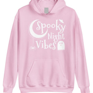 Spooky Night Vibes Pink Hoodie