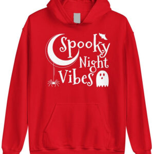 Spooky Night Vibes Red Hoodie
