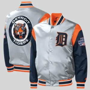 Starter Gray Detroit Tigers Satin Jacket