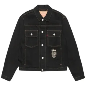 Stussy x Levi’s Crispy Rinse Black Denim Trucker Jacket