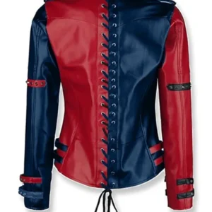 Suicide Squad Harley Quinn Red and Blue Leather Jacket Buy Now