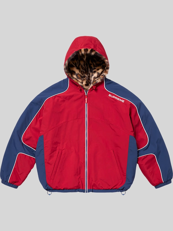 Faux Fur Reversible Supreme Hooded Track Jacket - Image 2