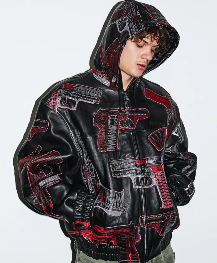 Supreme x Alfredo Martinez 2026 Hooded Leather Jacket