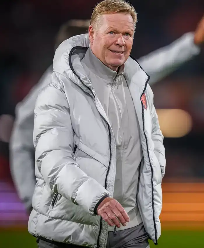 Team Netherlands Ronald Koeman Grey Puffer Jacket