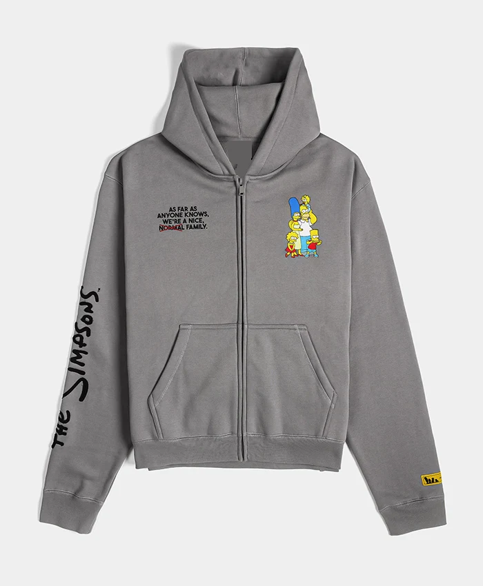 The Simpsons x Shoe Palace Family Zip-Up Grey Tracksuit